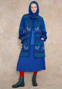 Strickjacke „Fåle“ aus Lammwollmischung/Bio-Baumwolle - tiefblau