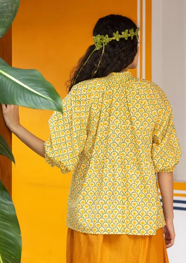 Blouse tissée "Neela" en coton biologique - rayon de soleil