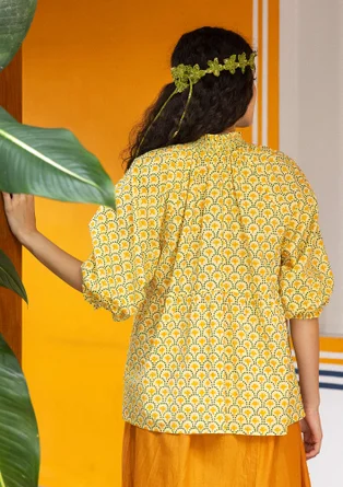 “Neela” woven organic cotton blouse - sunbeam