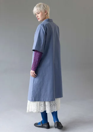 Blusenkleid aus Baumwolle/Leinen - hellcarbon