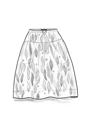 “Paris” woven organic cotton/silk skirt - indigofera/patterned
