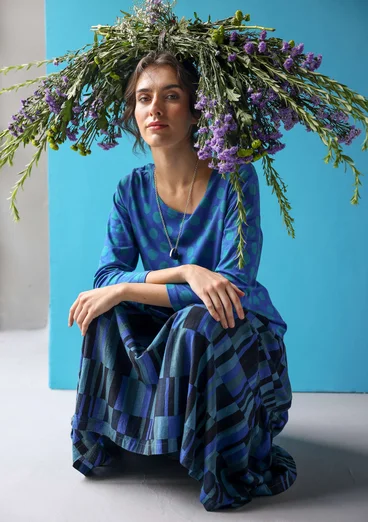 “Aina” jersey top in organic cotton/modal - sapphire blue/turquoise