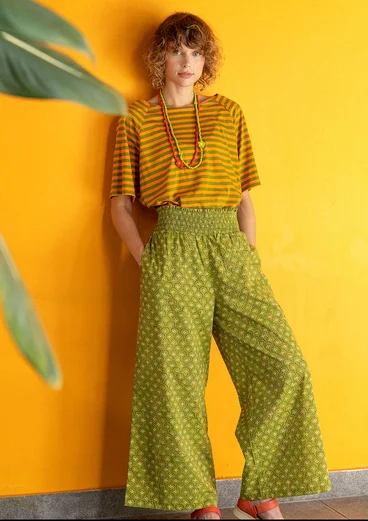 “Neela” woven organic cotton trousers - speice green