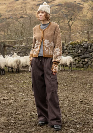 Pantalon uni "Fjälltur" en coton biologique - chocolat noir