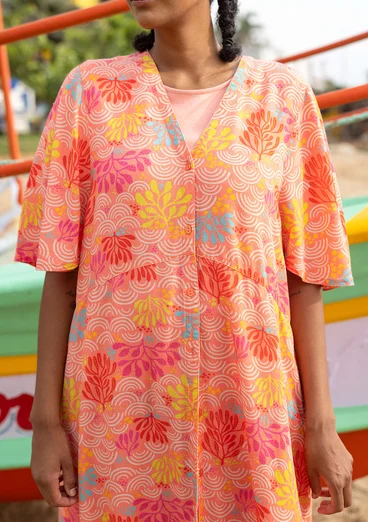 “Pearl” woven viscose/linen dress - water lily