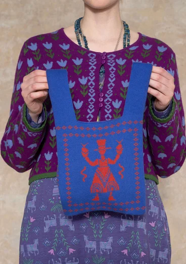 Stricktasche „Skåne“ aus Bio-/Recycling-Baumwolle - kobaltblau