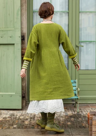 Webkleid aus Öko-Baumwolle - avocado