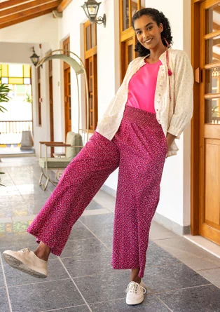 Blouse tissée "Neela" en coton biologique - plumes