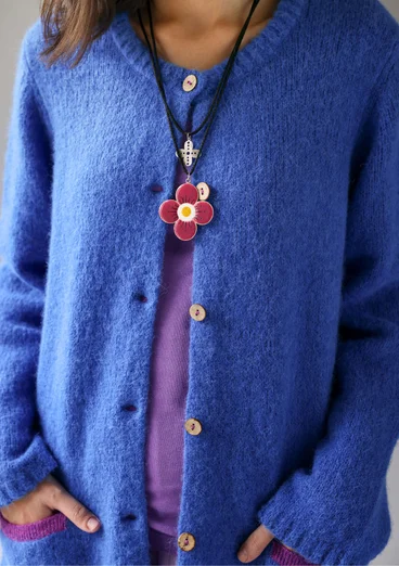 “Tulipe” alpaca blend long cardigan - sapphire blue