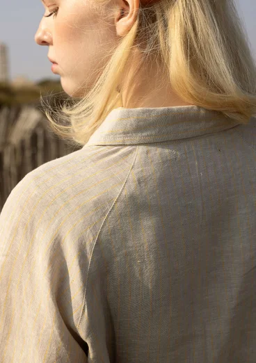 “Bifrost” woven linen shirt dress - natural