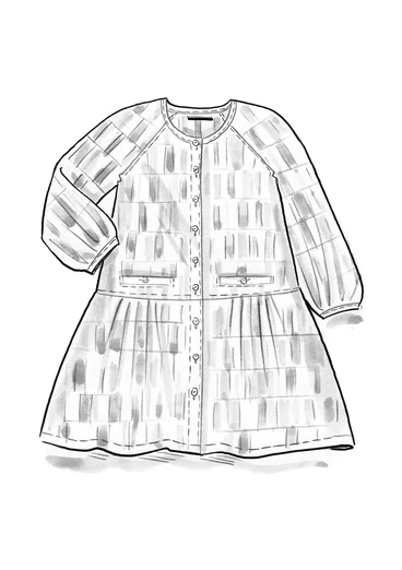 Kunstenaarsblouse "Rut" van geweven viscose/linnen - papegaairood/dessin