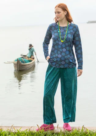 “Poesi” woven organic cotton trousers - dark jade