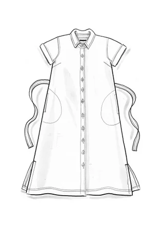 Webkleid „Ines“ aus Bio-Baumwolle - dunkelindigo