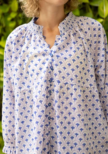 Blouse tissée "Neela" en coton biologique - bleu brillant