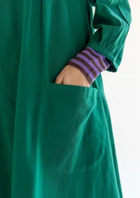 Robe "Benedita" en coton biologique tissé - vert bouteille clair