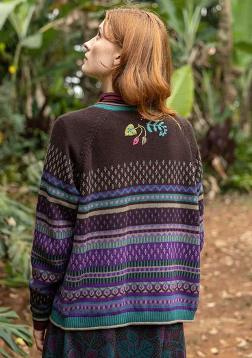 Gilet "Louise" en laine mélangée - chocolat noir
