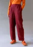 Garment-washed woven linen trousers (dark agate red L)
