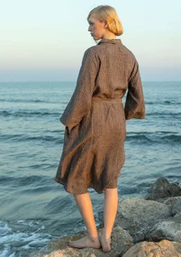 “Bifrost” woven linen shirt dress - light mulberry