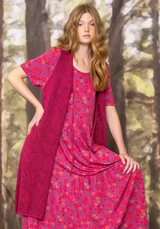 “Fröjda” organic cotton pointelle knit waistcoat - cyklamen