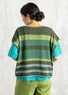 “Rut” knitted top in a blend of organic and recycled cotton (green sea glass/stripe S)
