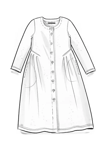 Helkneppet velurkjole i økologisk bomull / resirkulert polyester - tea tree