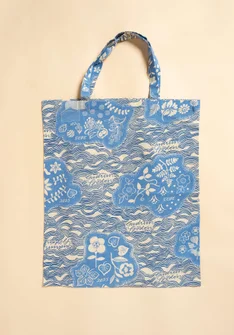 Organic cotton fabric tote bag M - 