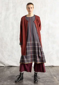 “Kate” woven organic cotton dress - ash grey