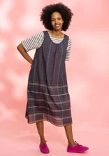 Patterned sleeveless dress in organic cotton - ash grey