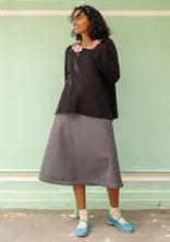 Geweven lange rok "Ines" van biologisch katoen - grafiet