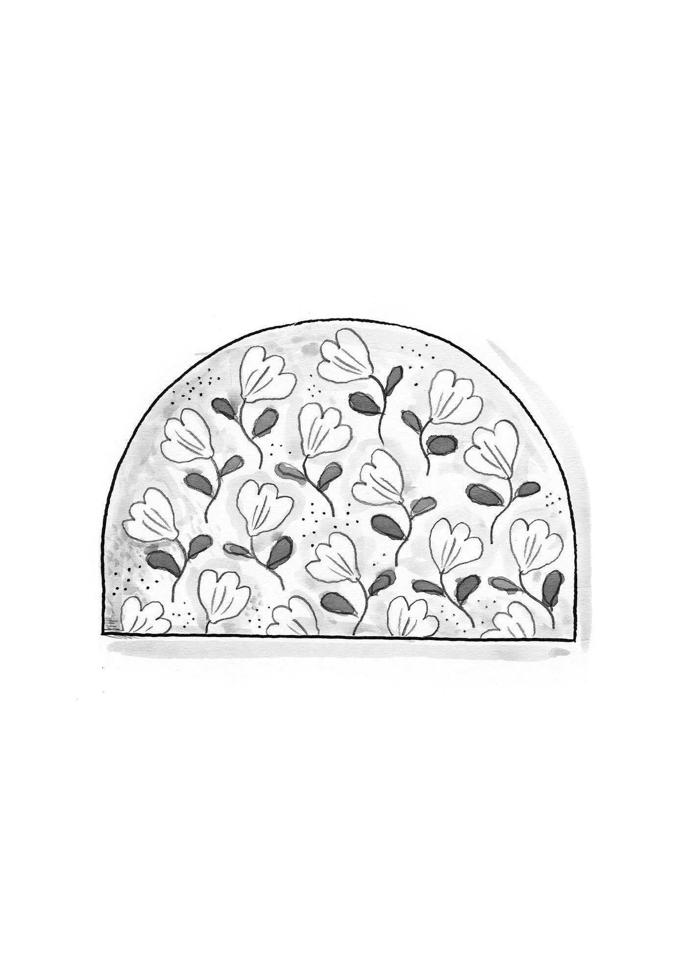 Fußmatte „Wildflower“ aus Kokosfaser - aschgrau