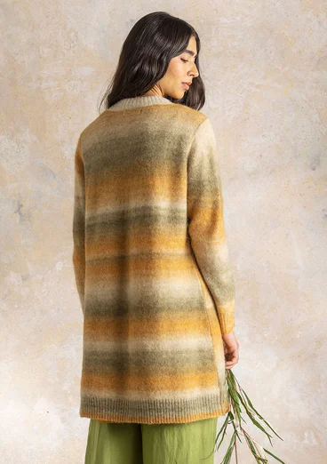 “Bello” long cardigan in alpaca/wool blend - cedar