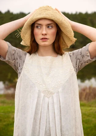 “Elisabeth” dress in woven organic cotton/linen - ecru
