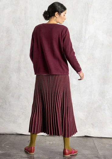 Organic/recycled cotton knit skirt - aubergine/dusty red
