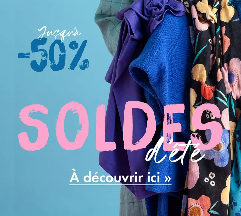 Un collage de photos de femmes portant des vêtements bleus signés Gudrun Sjödén.