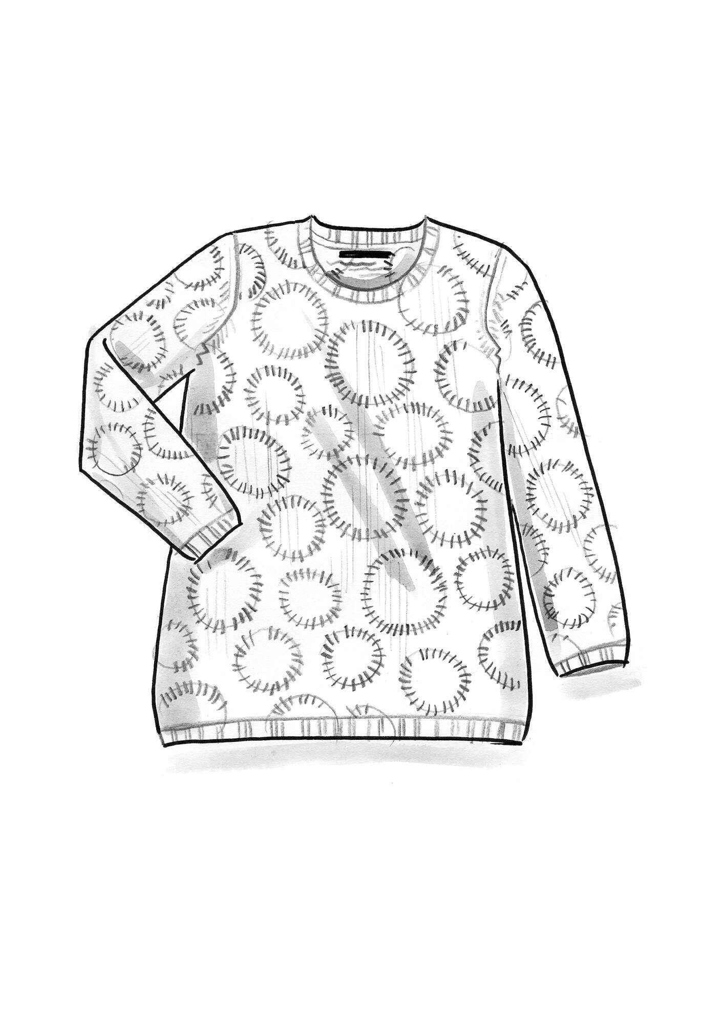 “Celia” wool sweater undyed/patterned