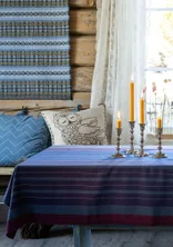 “Alaska Sky” tablecloth in organic cotton - midnight blue