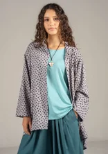Geweven overhemdblouse "Olivia" van biologisch katoen - reiger/dessin