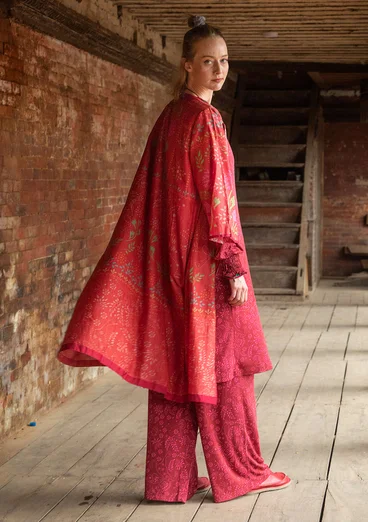 Robe "Cassiopeia" en tissu de coton biologique/soie - tomate