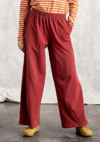 Organic cotton jersey trousers - rooibos