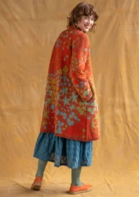 “Saga” recycled wool coatigan - rust/melange