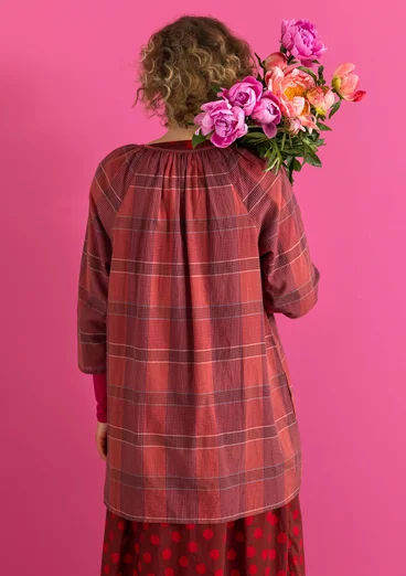 Kankainen taiteilijanpaita "Nora" ekopuuvillaa - krapinpunainen