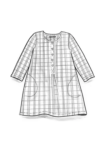 Rutete/ensfarget bluse «Sylvi» i lin - guava/ruter