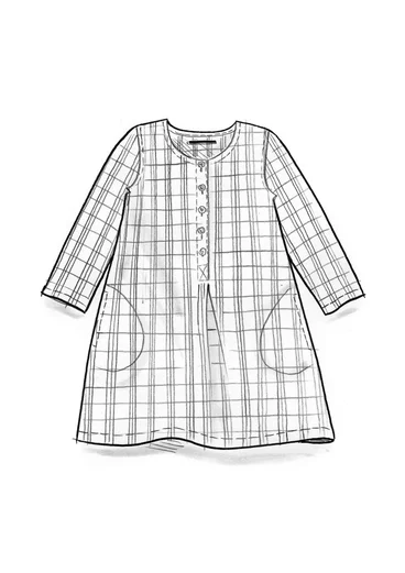Rutete/ensfarget bluse «Sylvi» i lin - guava/ruter