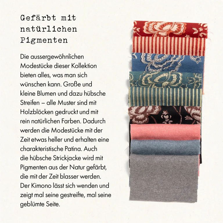 Fabric snippets of various colours from Gudrun Sjödén.