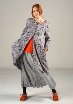 “Olivia” woven organic cotton dress - heron/patterned