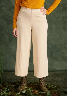 Velours broek "Orsa" van biologisch katoen/gerecycled polyester - lichtzand