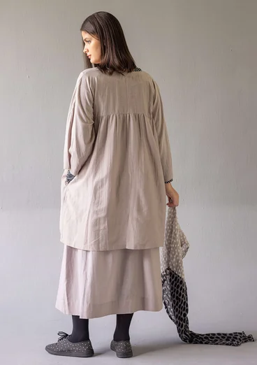 “Marie” woven organic cotton/silk dress - dove grey