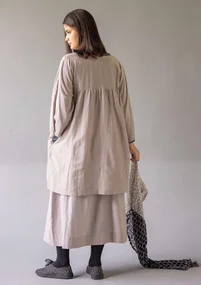 Webkleid „Marie“ aus Bio-Baumwolle/Seide - taubengrau