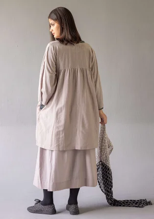“Marie” woven organic cotton/silk dress - dove grey