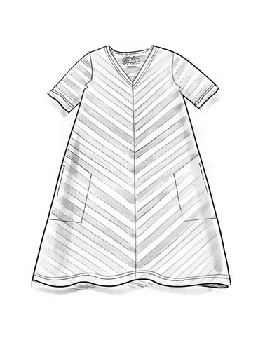 Basic gestreepte jurk van biologisch katoen - sparris0SL0limegrn